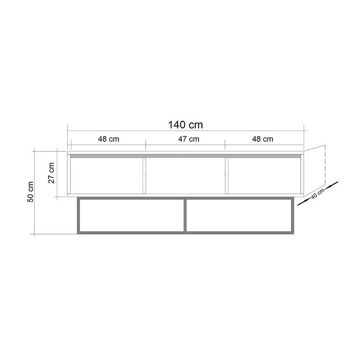 Hanah Home Milo 140 Soporte para TV Nogal y Negro Hanah Home Milo 140 Soporte para TV Nogal y Negro